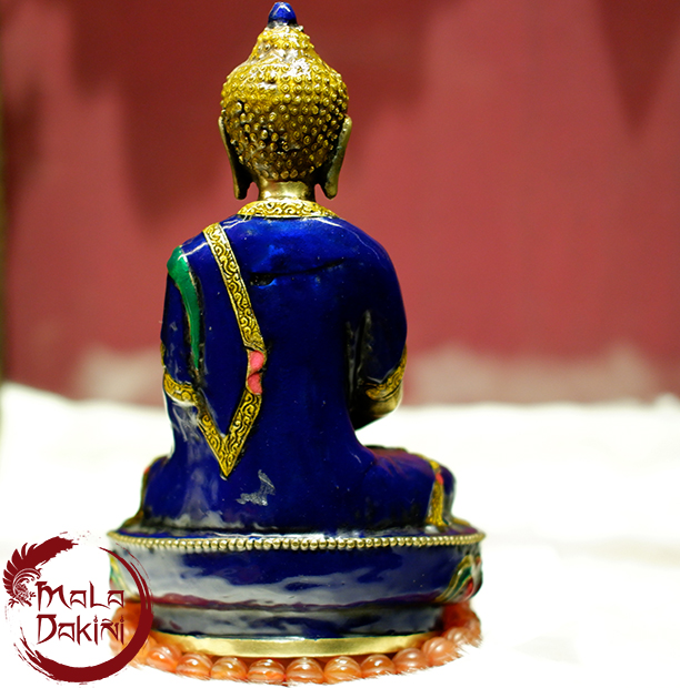 Tôn Tượng Đức Phật A Di Đà - Amitabha Buddha cao 23cm bằng đồng phủ men gốm cao cấp xuất sứ Nepal